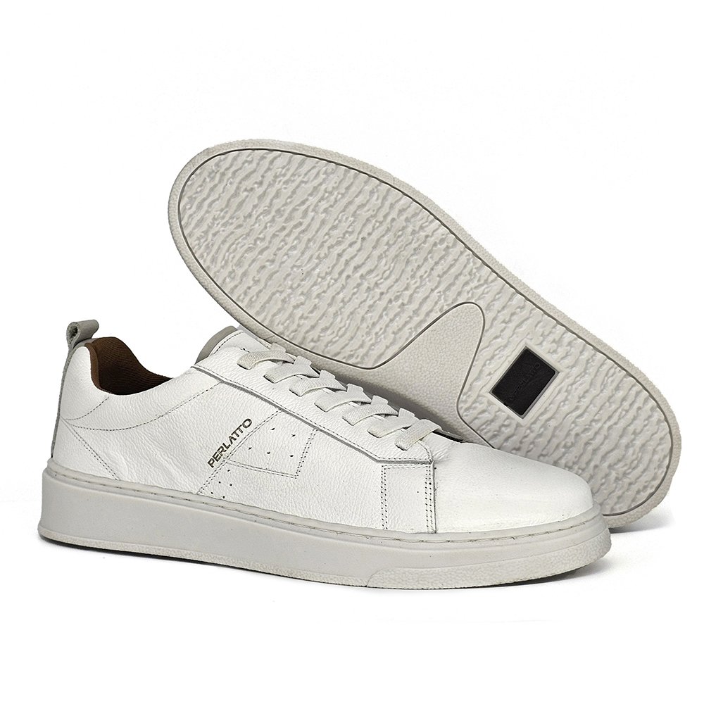 Sapatênis Masculino CLA002 Couro Gelo Cinza Gelo/Cinza 4