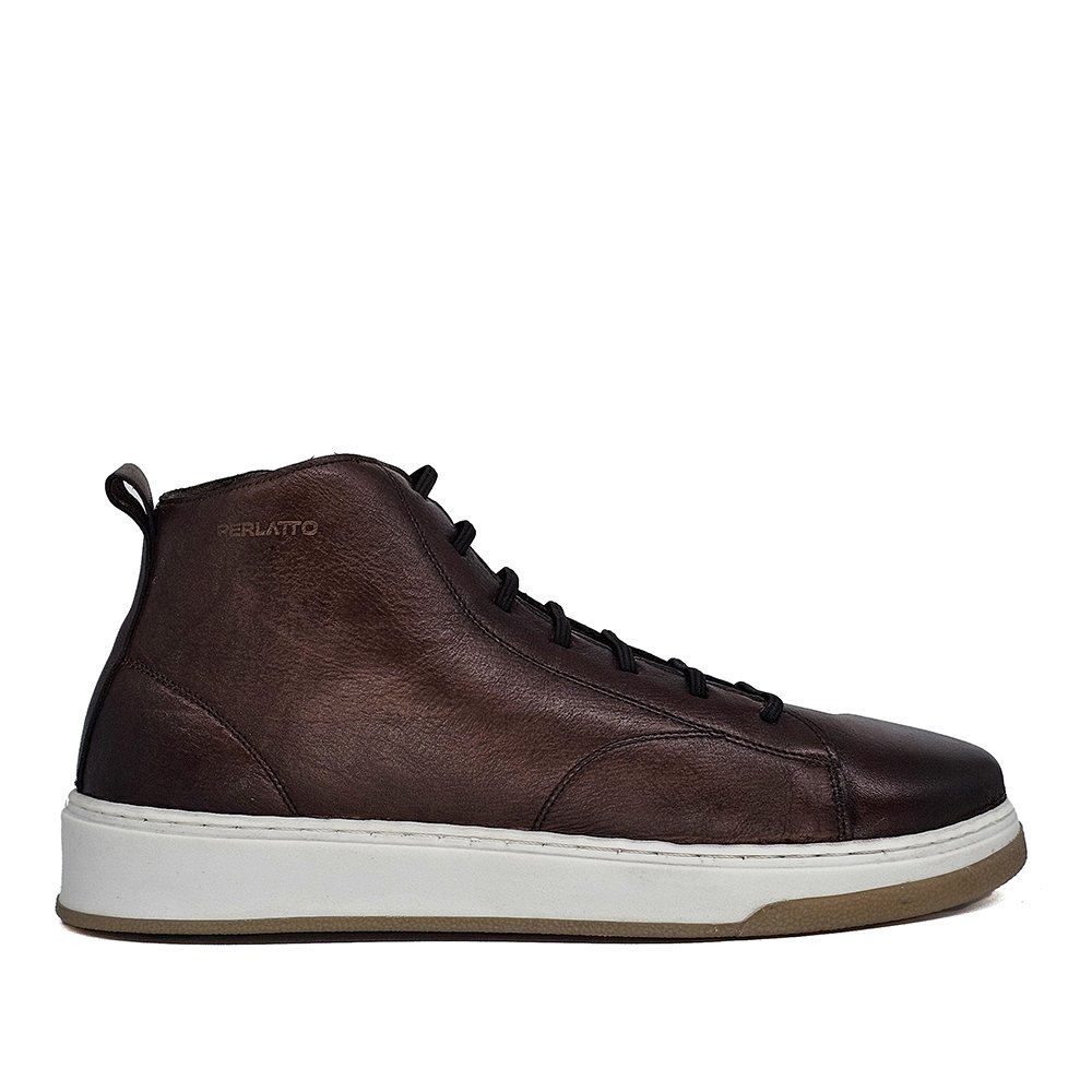 Sapatênis Masculino CLA004 Couro Pinhão