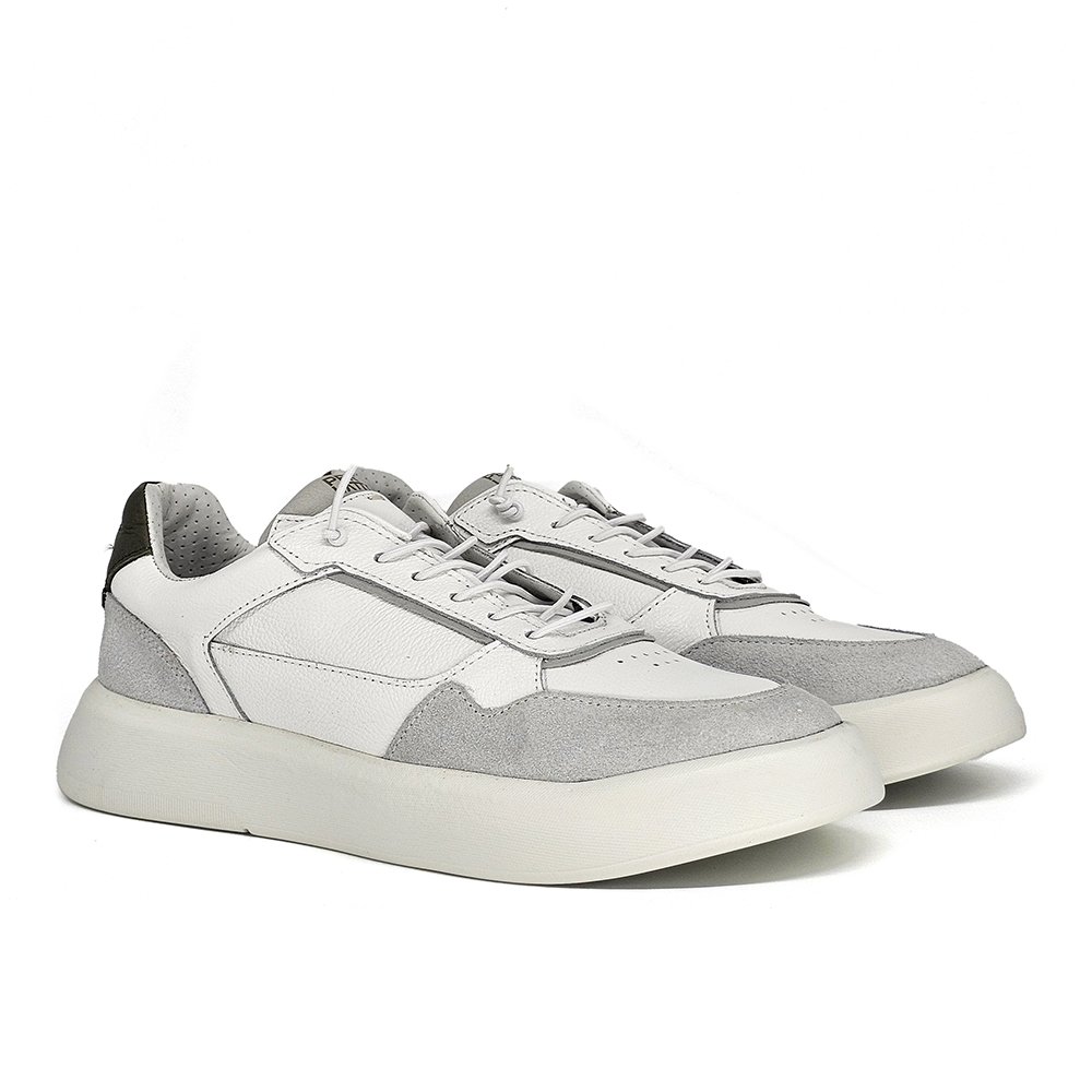 Sapatênis Masculino FLI001FC Couro Gelo Militar Gelo/Militar 3