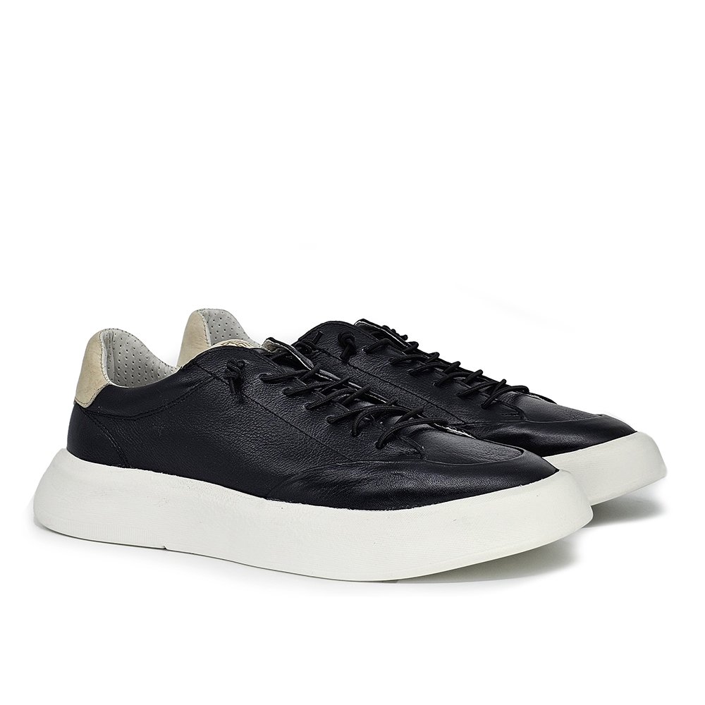 Sapatênis Masculino FLI002FC Couro Preto Off White Preto/Off White 3