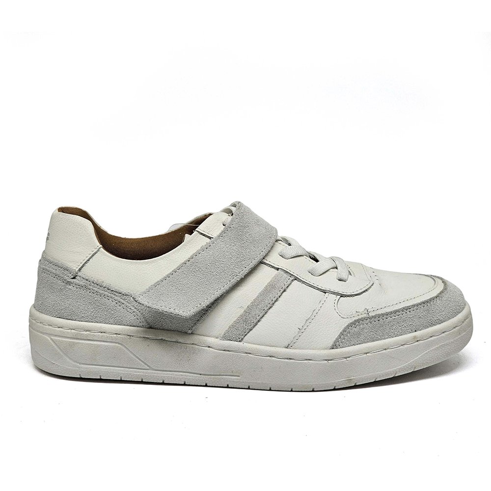 Tênis Feminino SAR001 Couro Prata Velha Roma Gelo