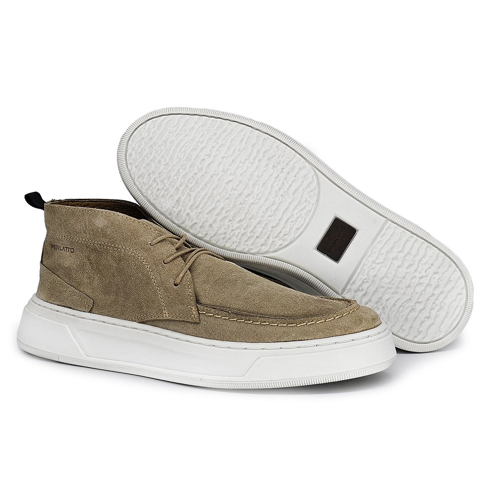 Sapatênis Masculino MRK004FC Couro Camurça Marfim Marfim 4