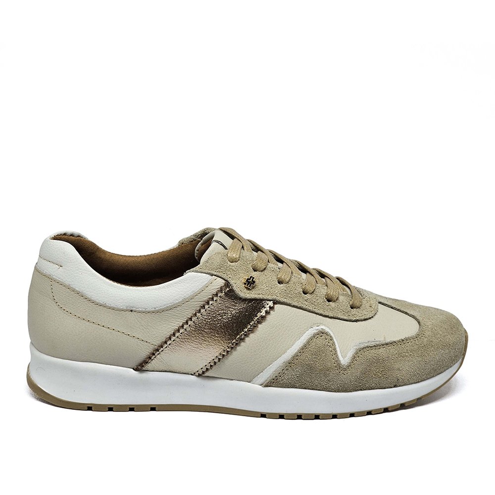 Tênis Feminino TIE28 Couro Marfim Off W Gelo Prata Velha