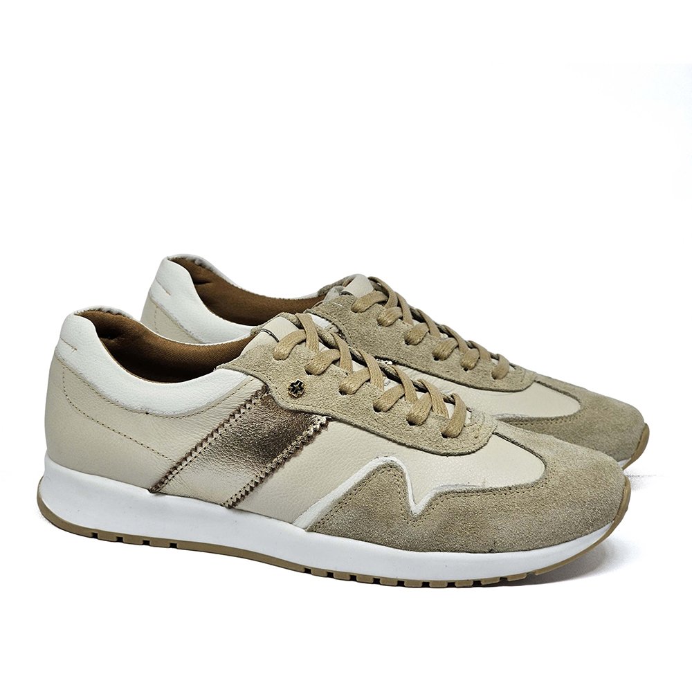 Tênis Feminino TIE28 Couro Marfim Off W Gelo Prata Velha Marfim/Prata Velha 4