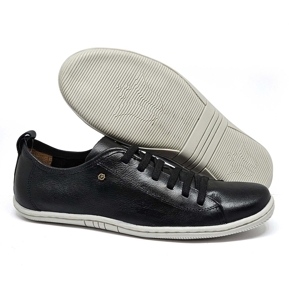 Tênis Feminino FIZ2630 Couro Preto Lustro Preto 5