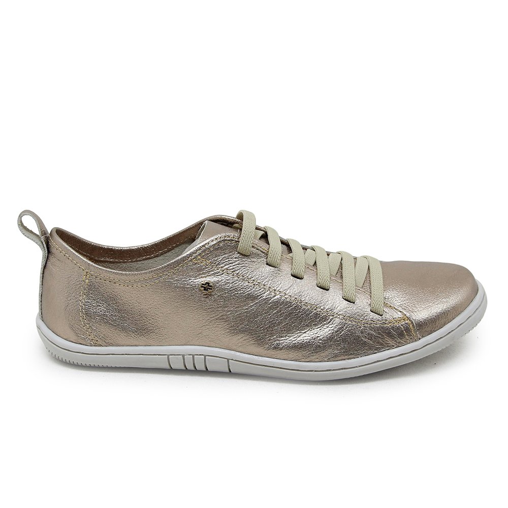 Tênis Feminino FIZ2646 Couro Metal Prata Velha
