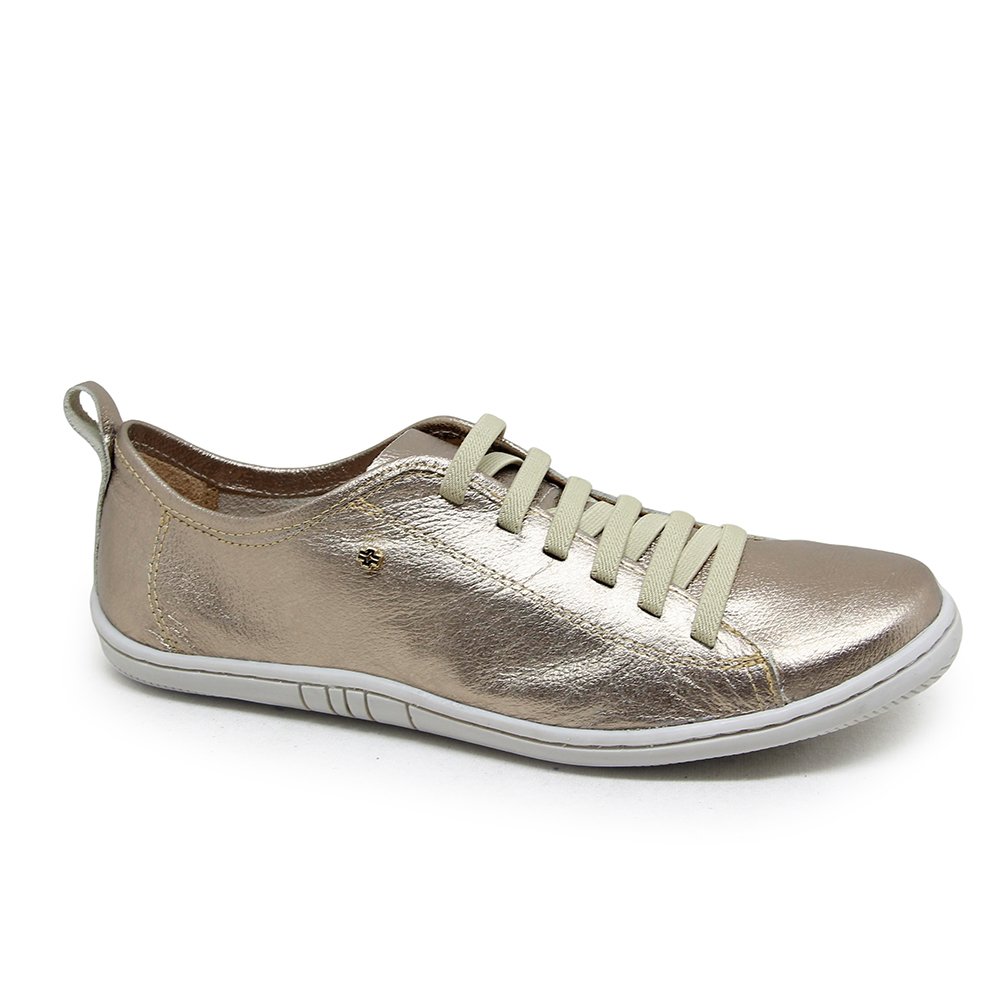 Tênis Feminino FIZ2646 Couro Metal Prata Velha Prata Velha 2