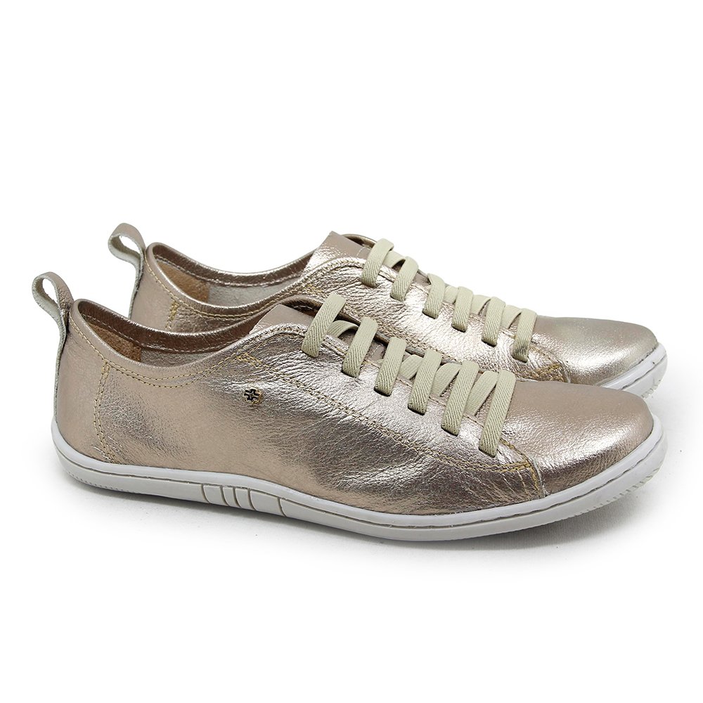 Tênis Feminino FIZ2646 Couro Metal Prata Velha Prata Velha 3