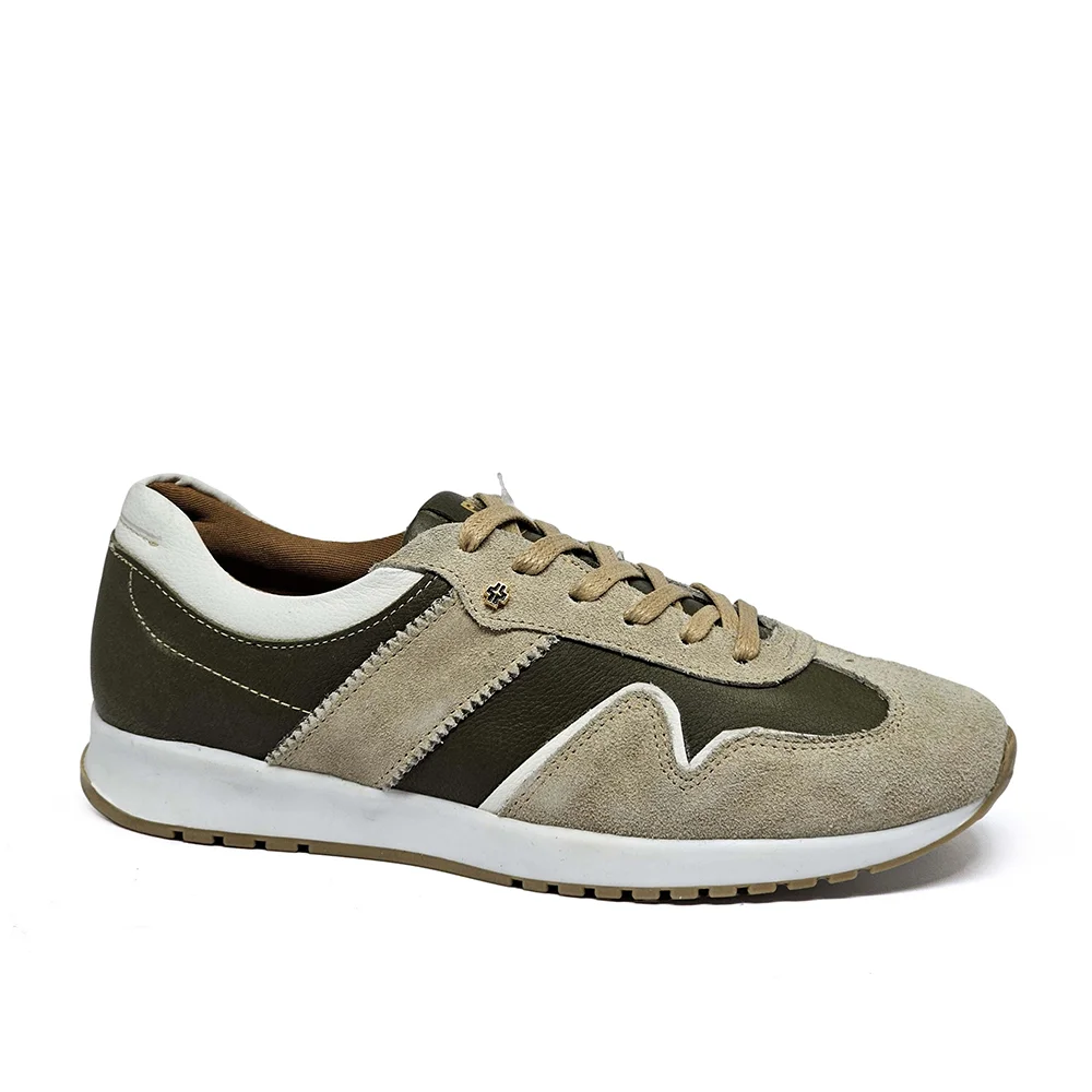 Tênis Feminino TIE28 Couro Marfim Militar Gelo Marfim/Militar 4