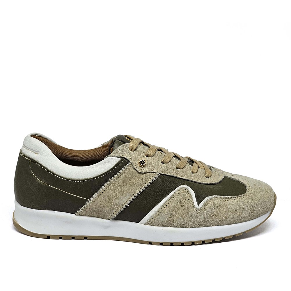 Tênis Feminino TIE28 Couro Marfim Militar Gelo