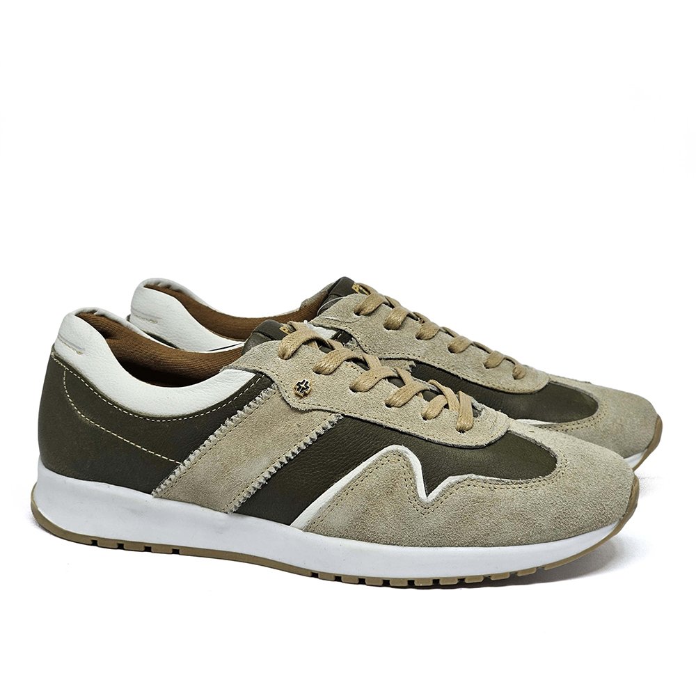 Tênis Feminino TIE28 Couro Marfim Militar Gelo Marfim/Militar 3