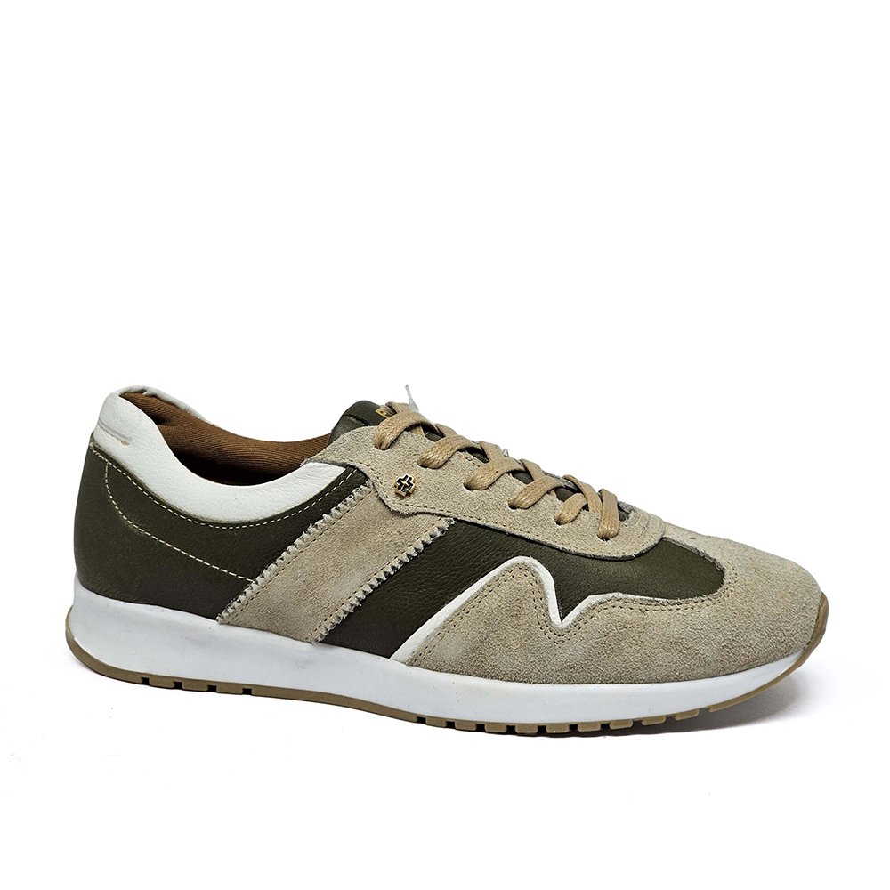Tênis Feminino TIE28 Couro Marfim Militar Gelo Marfim/Militar 4