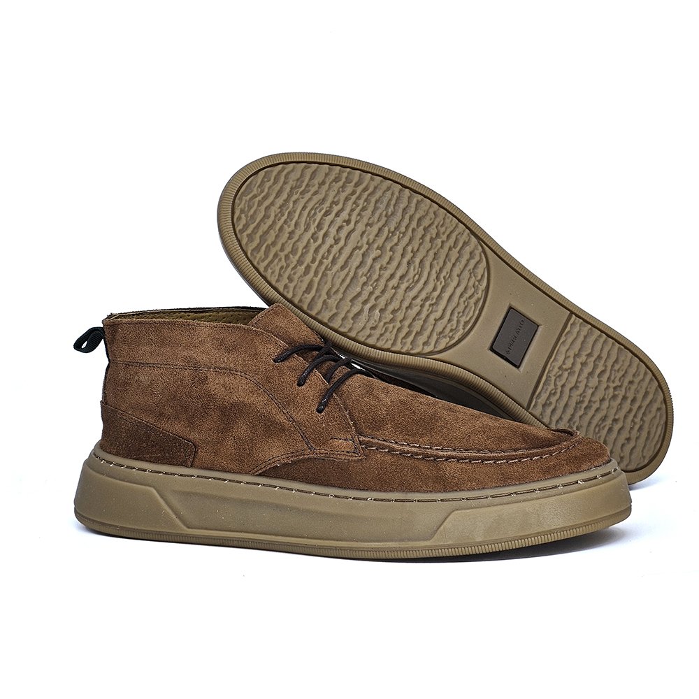 Sapatênis Masculino MRK004FC Couro Camurça Havana Marrom 4