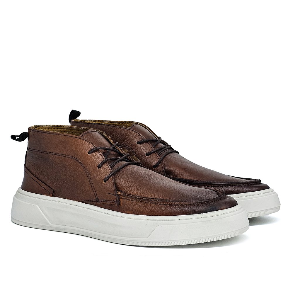 Sapatênis Masculino MRK004FC Couro Tan Patina Marrom 3