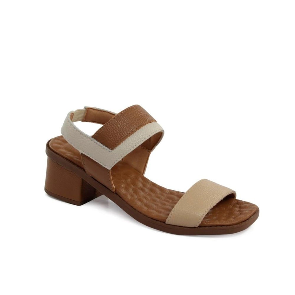 Sandália Feminino BTY1348 Pele Marfim Tabaco Bege/Marrom 3