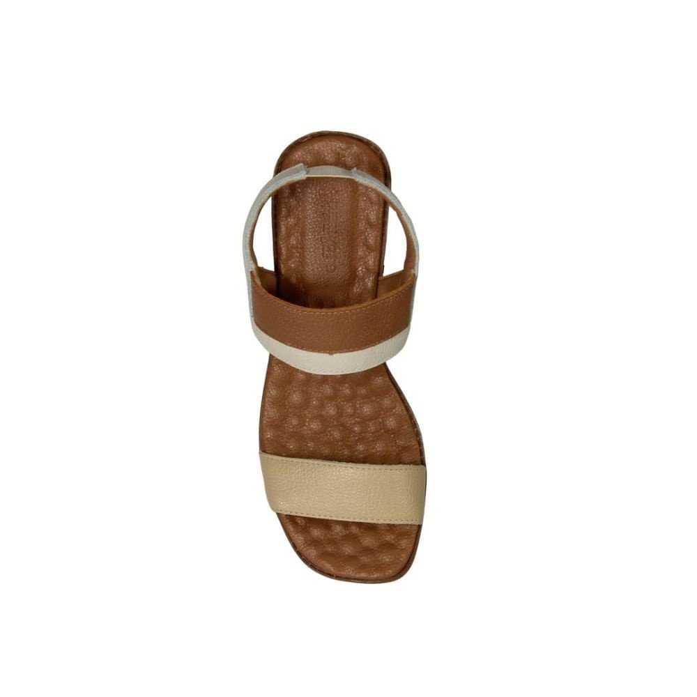 Sandália Feminino BTY1348 Pele Marfim Tabaco Bege/Marrom 4