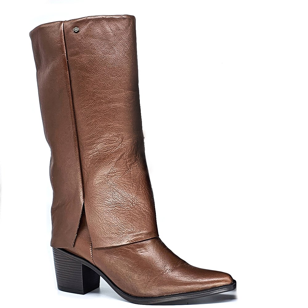 Bota Feminina Perlatto Loren Couro Mogno - LOR015-CFTBU03 Marrom 2