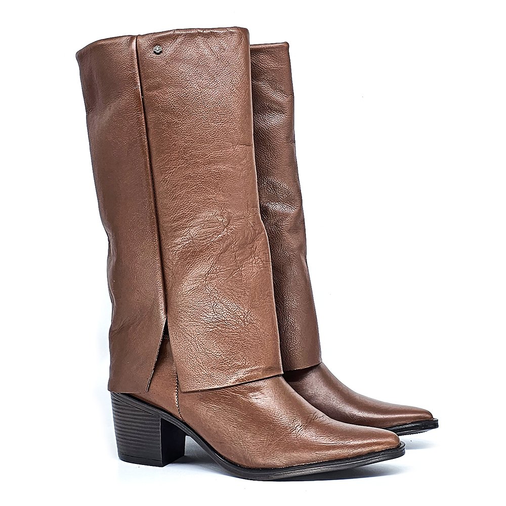 Bota Feminina Perlatto Loren Couro Mogno - LOR015-CFTBU03 Marrom 3