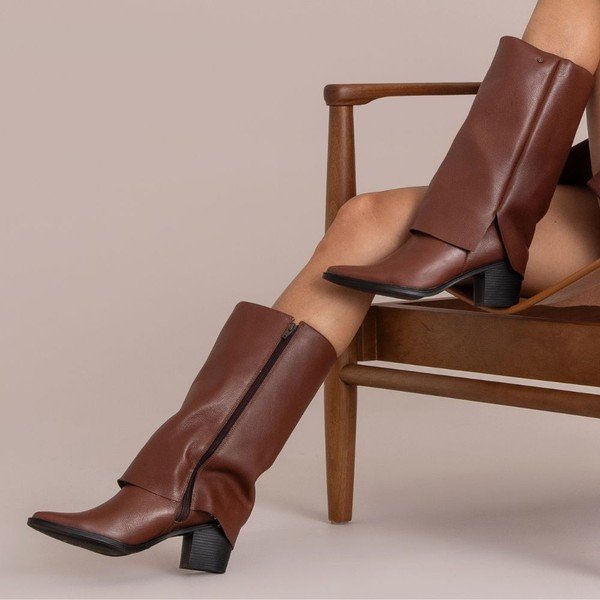 Bota Feminina Perlatto Loren Couro Mogno - LOR015-CFTBU03 Marrom 6