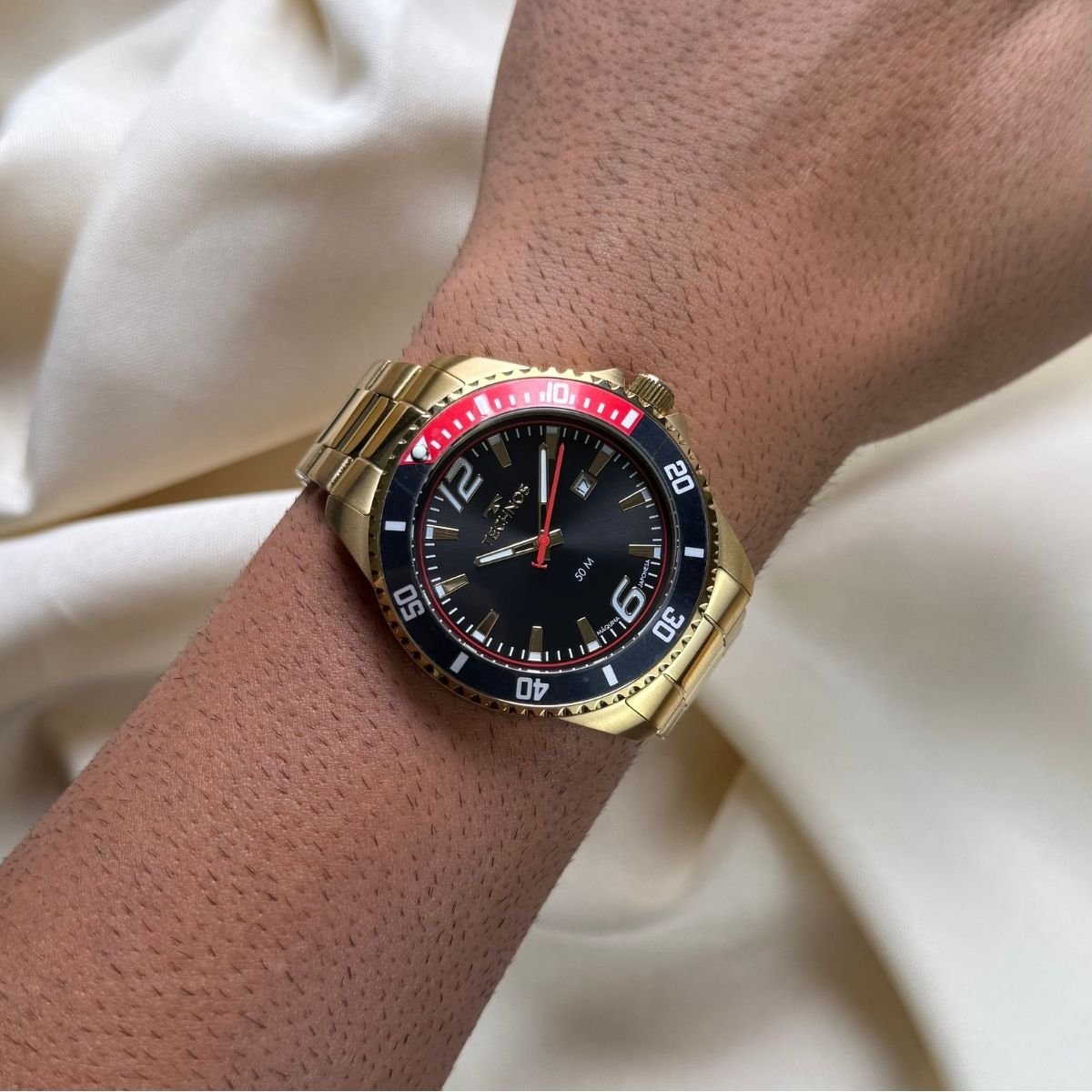 Relógio Technos Masculino Racer 2115NCM/1P Dourado Dourado 3