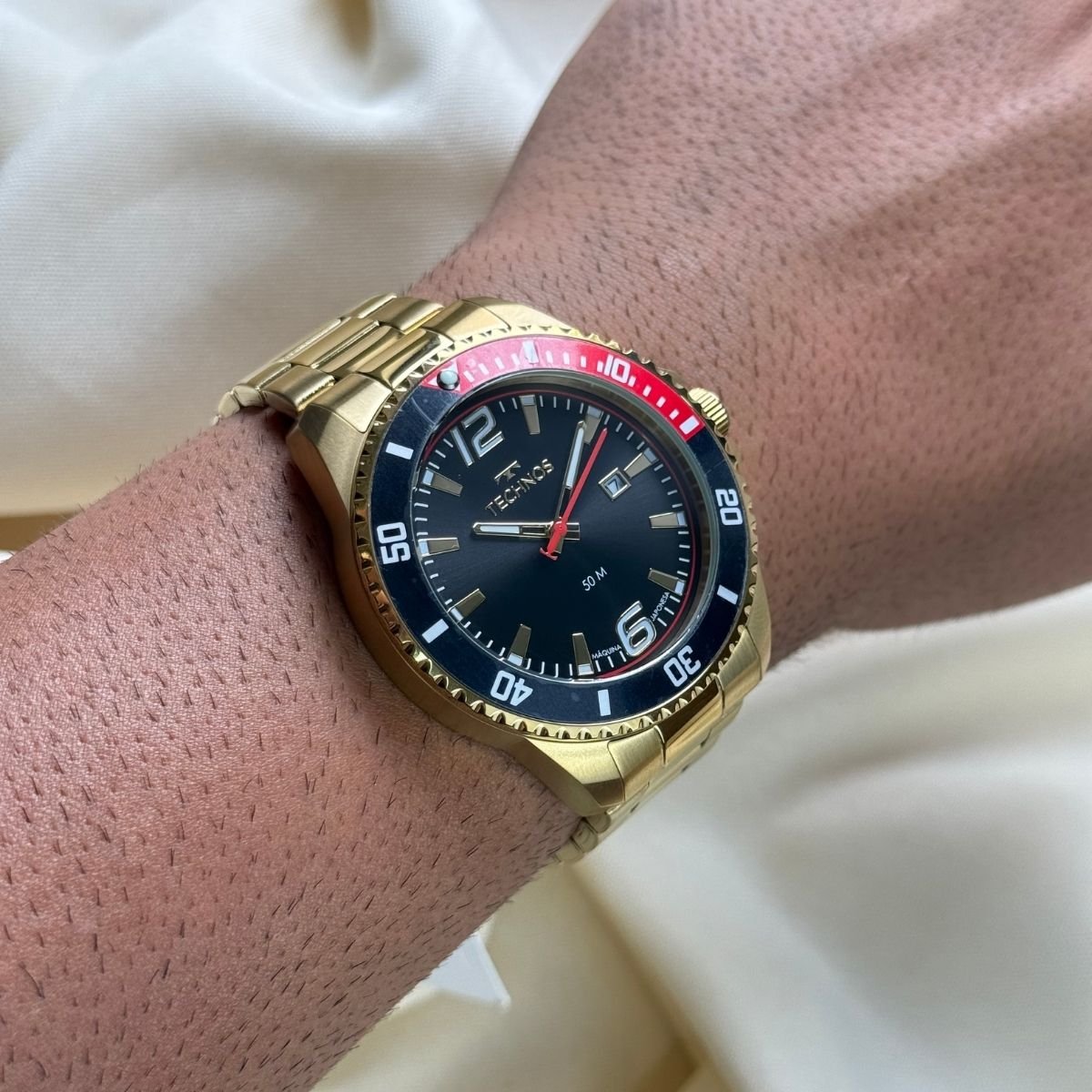 Relógio Technos Masculino Racer 2115NCM/1P Dourado Dourado 4