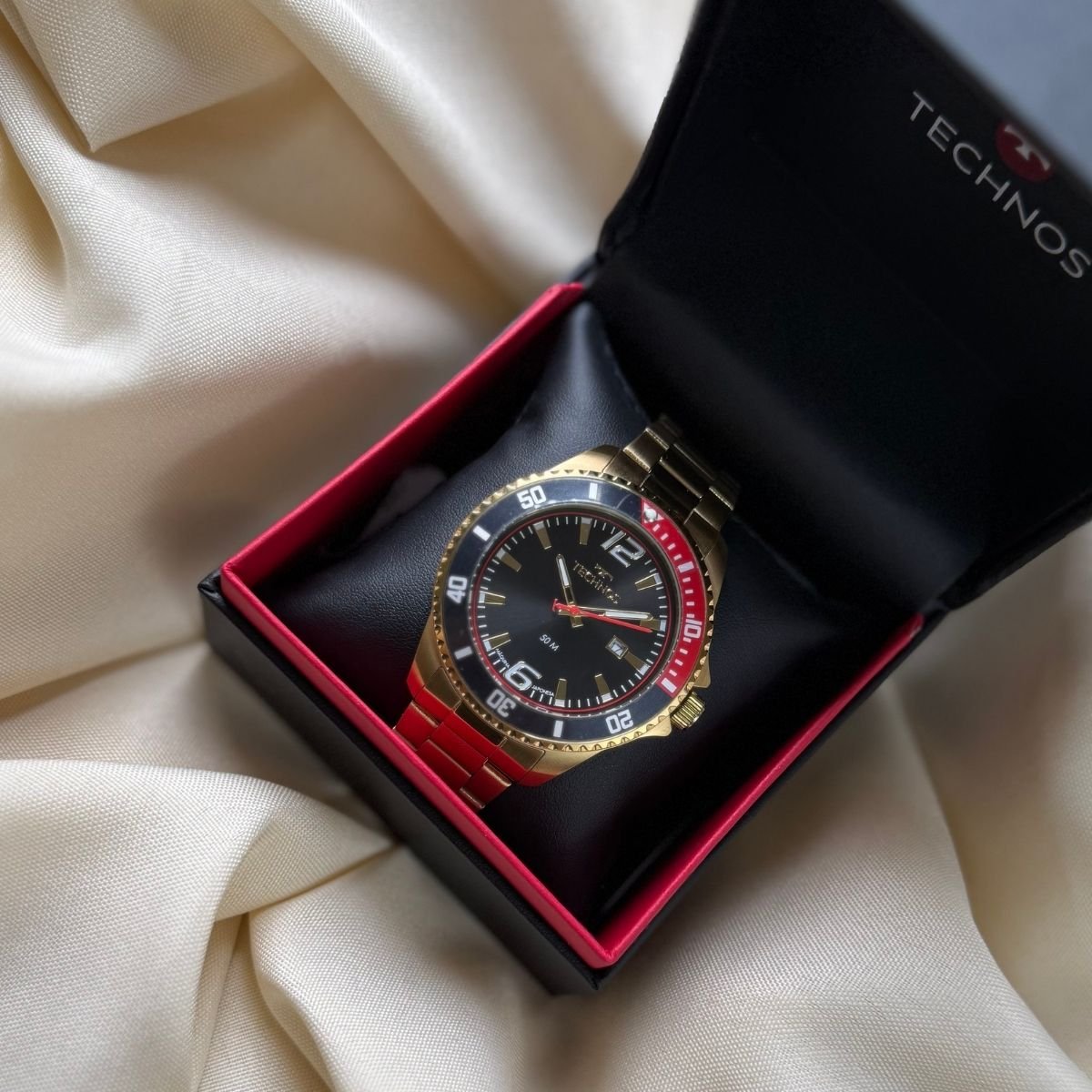 Relógio Technos Masculino Racer 2115NCM/1P Dourado Dourado 5