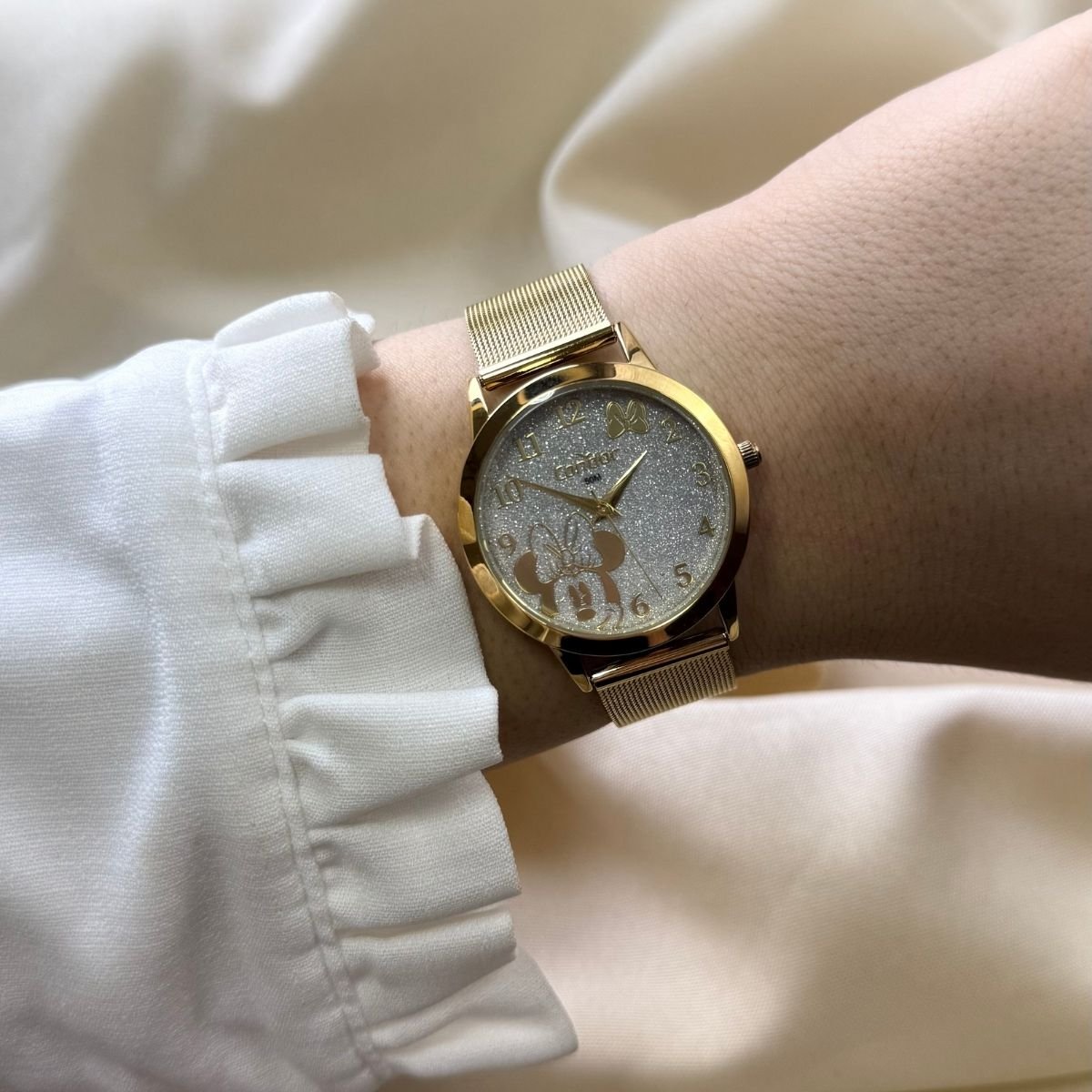 Kit Relógio Feminino Disney Minnie Condor CO2035NGI/K4K Dourado Dourado 2