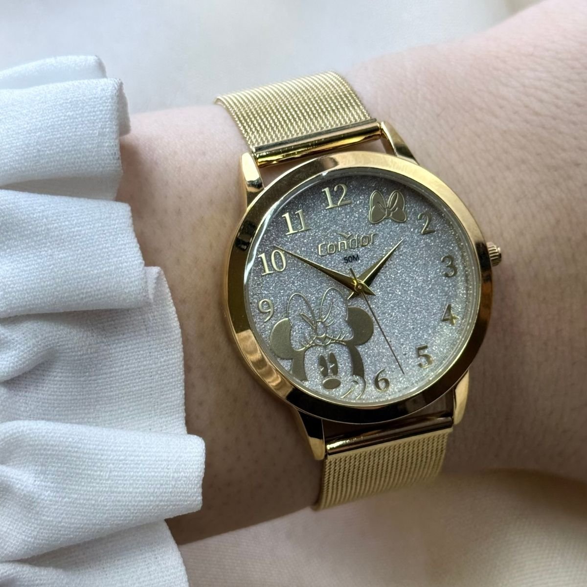 Kit Relógio Feminino Disney Minnie Condor CO2035NGI/K4K Dourado Dourado 4