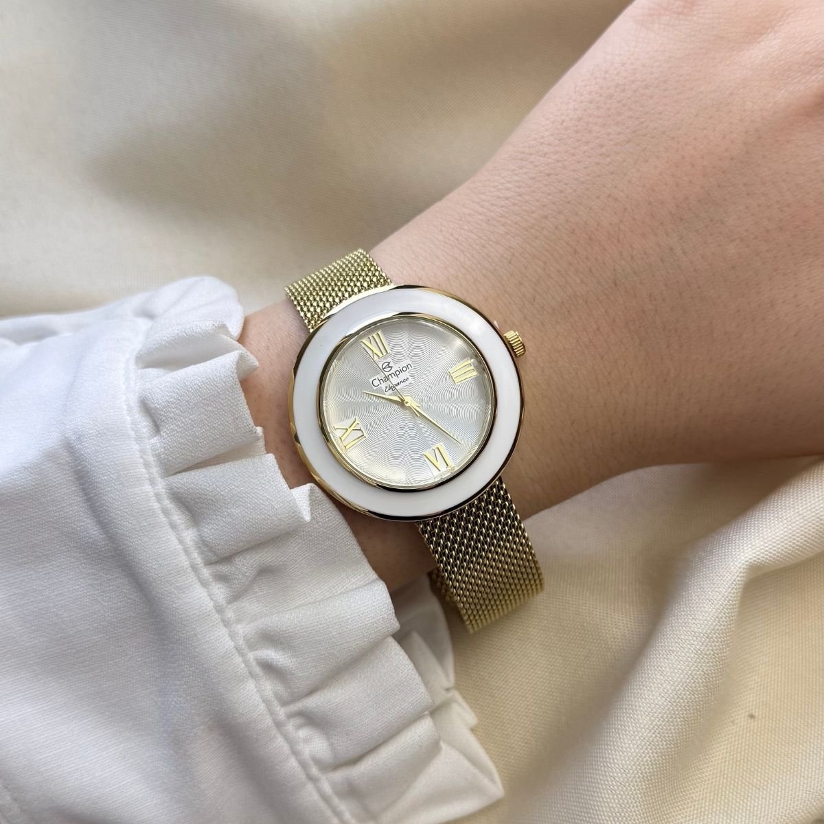 Relógio Champion Feminino CN27385H Dourado Dourado 3