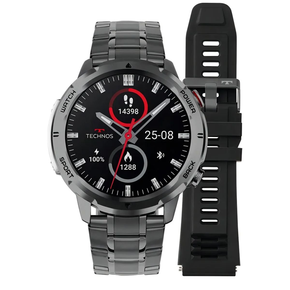 Relógio Smartwatch Masculino Technos Connect Troca Pulseira TSPORTSCAB/6F Preto
