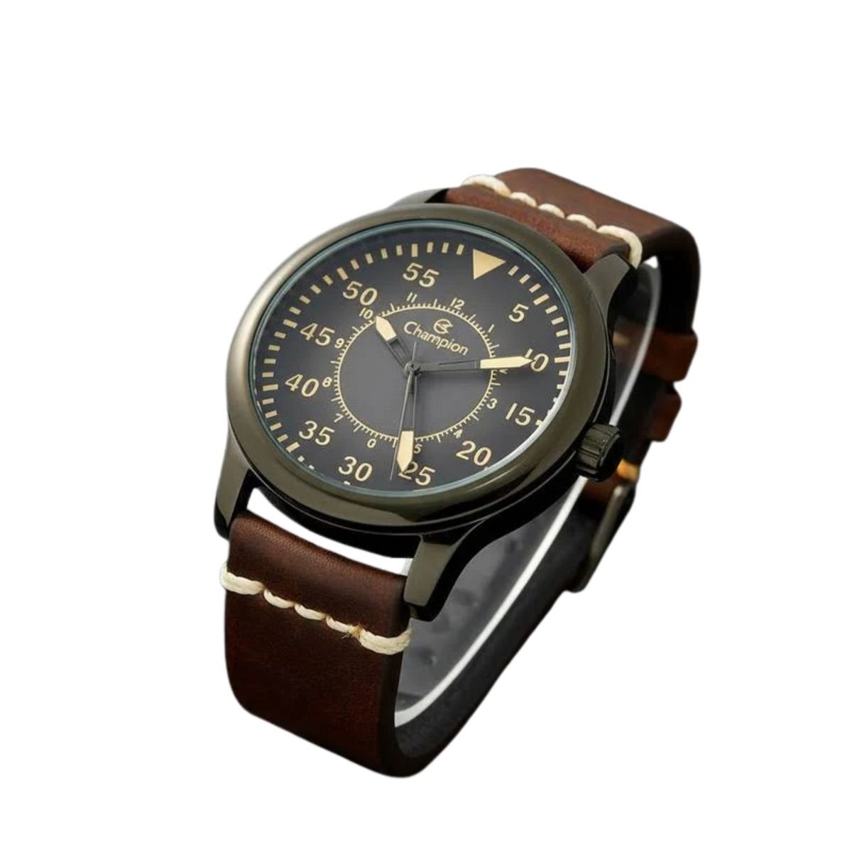 Relógio Champion Masculino com Pulseira de Couro CH30340E Preto Preto 2