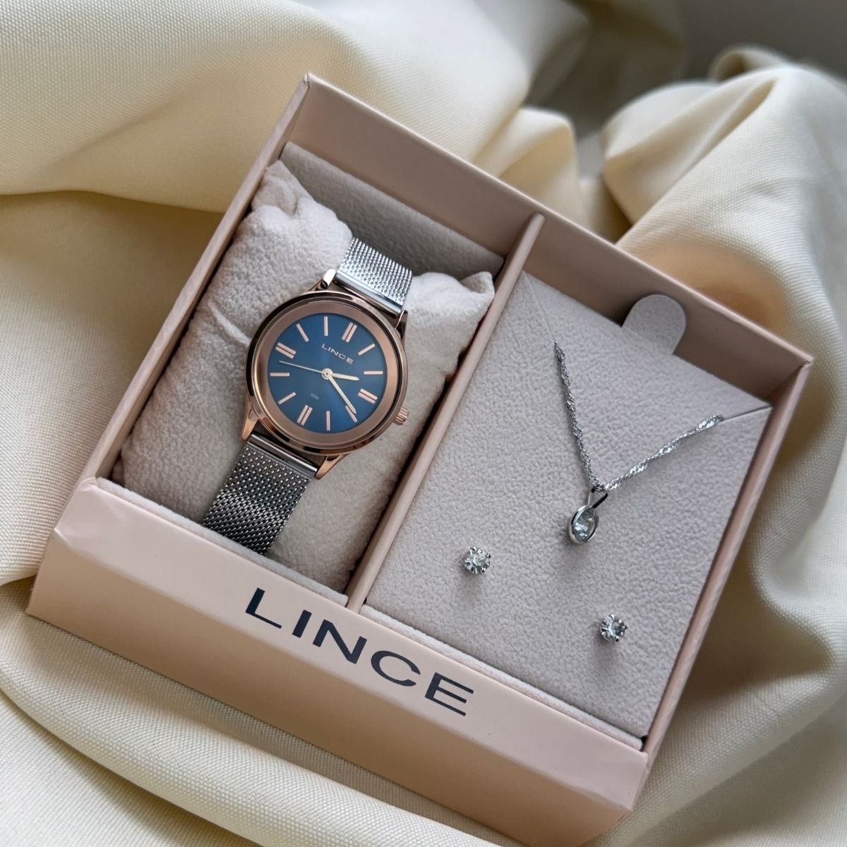 Kit Relógio Lince Feminino LRTH183L30 K03YD1SX Prata Prata 4