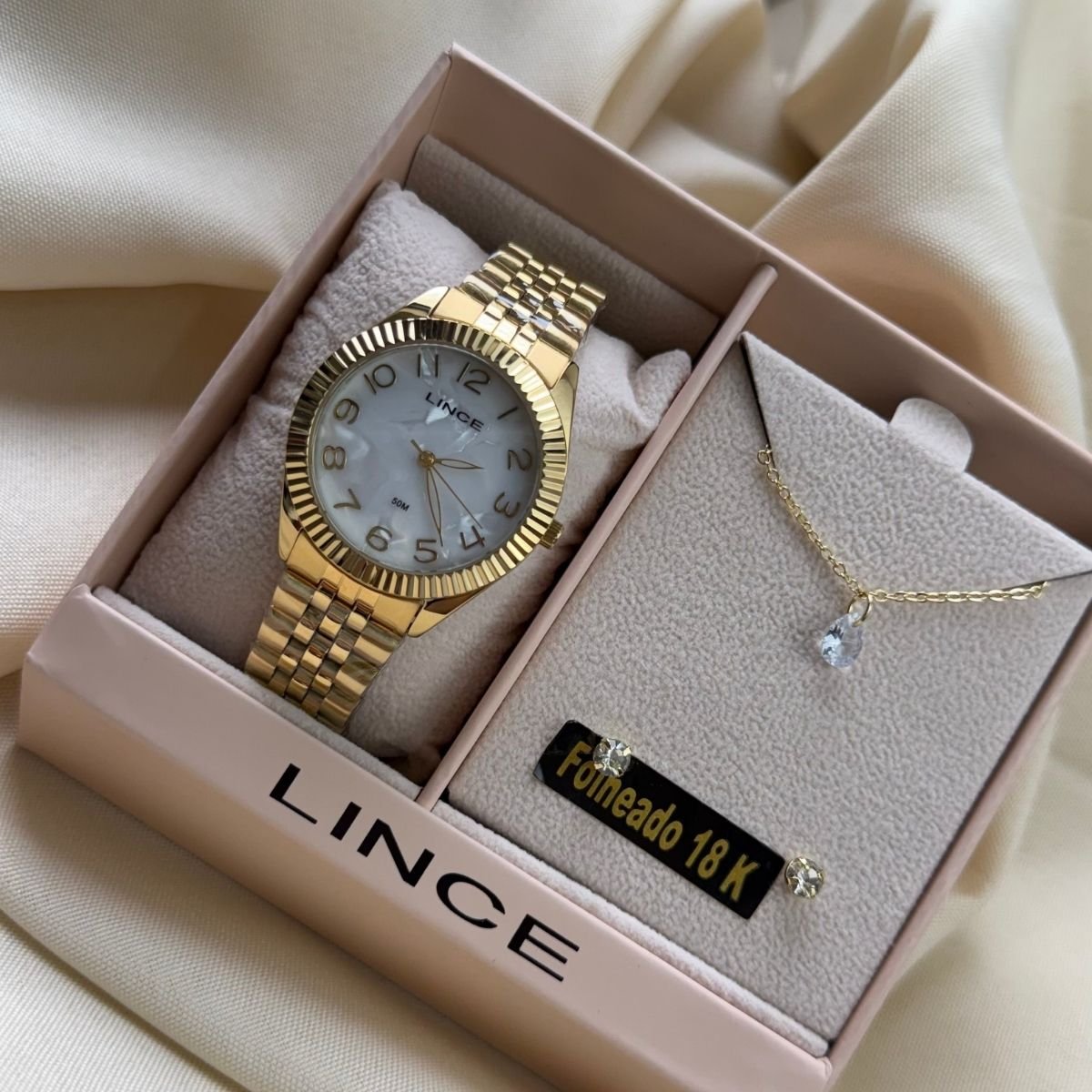 Kit Relógio Lince Feminino LRGM063L36 K0J4B2KX Dourado Dourado 4
