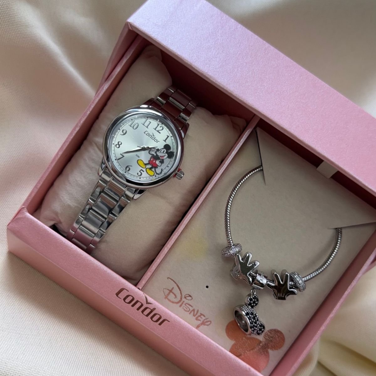 Kit Relógio Condor Disney Feminino Mickey CO2035NGT/K4K Prata Prata 5