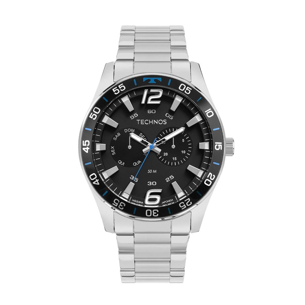 Relógio Technos Masculino Racer 6P25BW/1P Prata