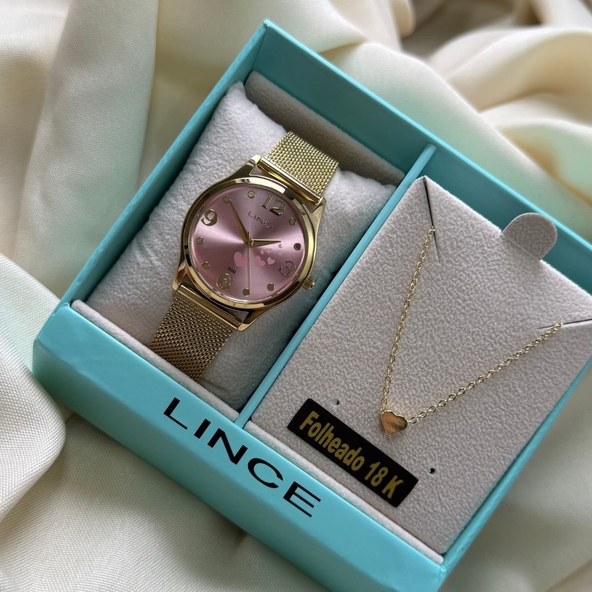 Kit Relógio Lince Feminino LRGM061L34 K0IZR2KX Dourado Dourado 4