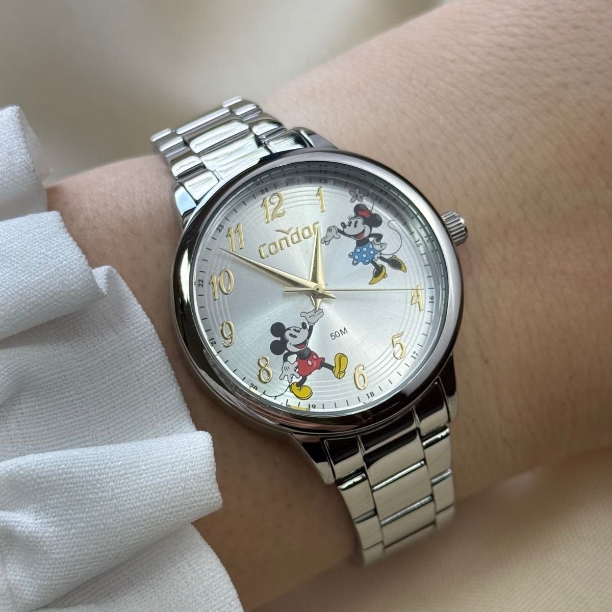 Relógio Condor Disney Mickey e Minnie Feminino CO2035NVX/K4K Prata Prata 3