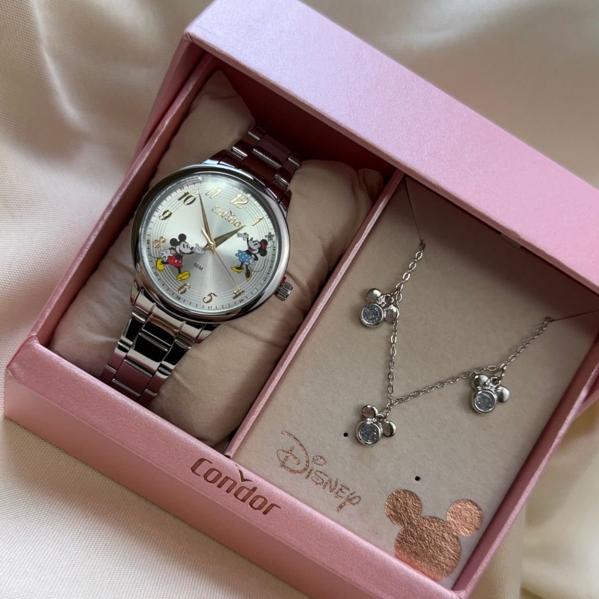 Relógio Condor Disney Mickey e Minnie Feminino CO2035NVX/K4K Prata Prata 4