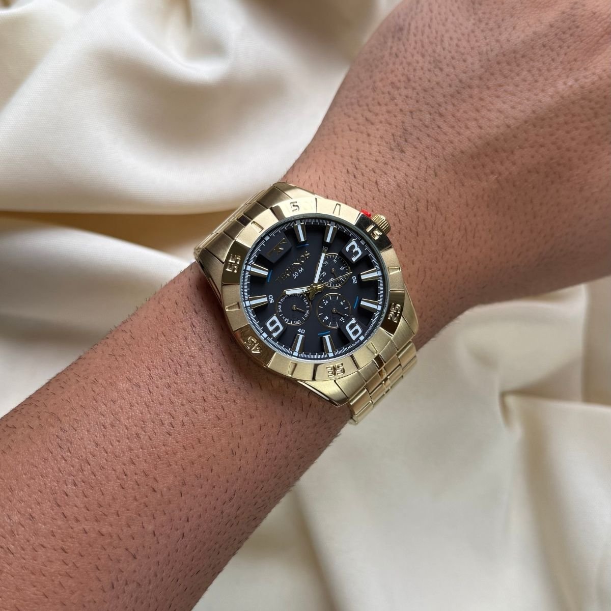 Relógio Technos Masculino Bacer 2115LAJS/4A Dourado Dourado 3