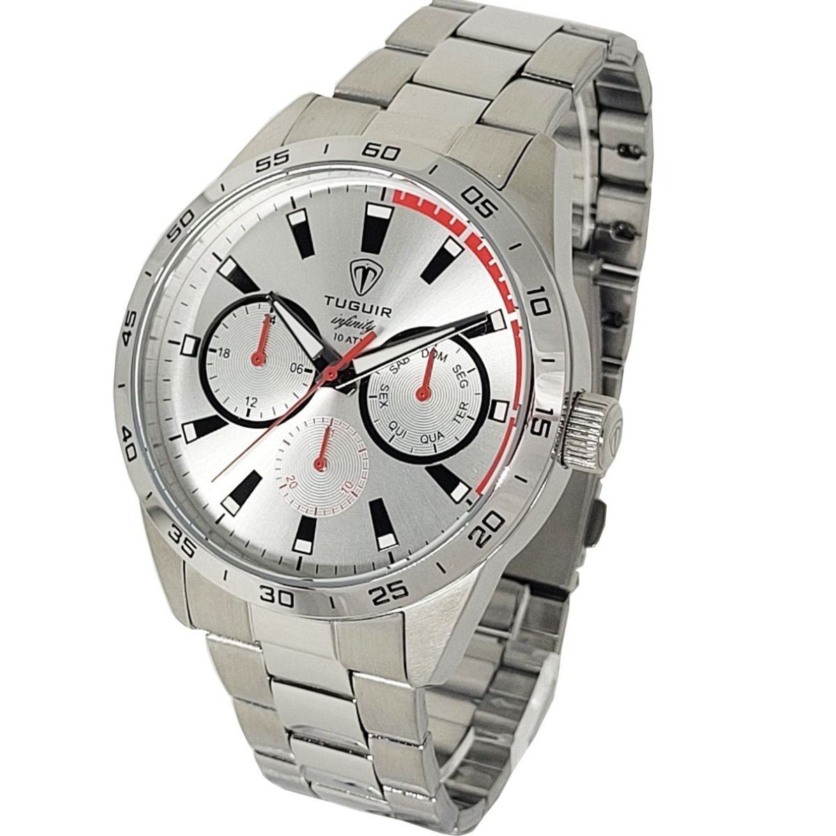 Relógio Tuguir Masculino Infinity TGI37063 Prata Prata 2