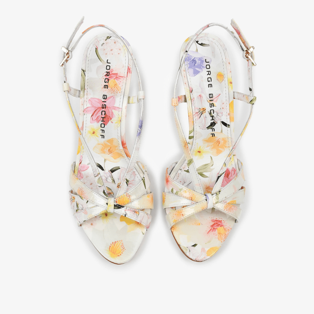 Sandália Florescer Jorge Bischoff Feminina  Salto Alto Couro Branco 5
