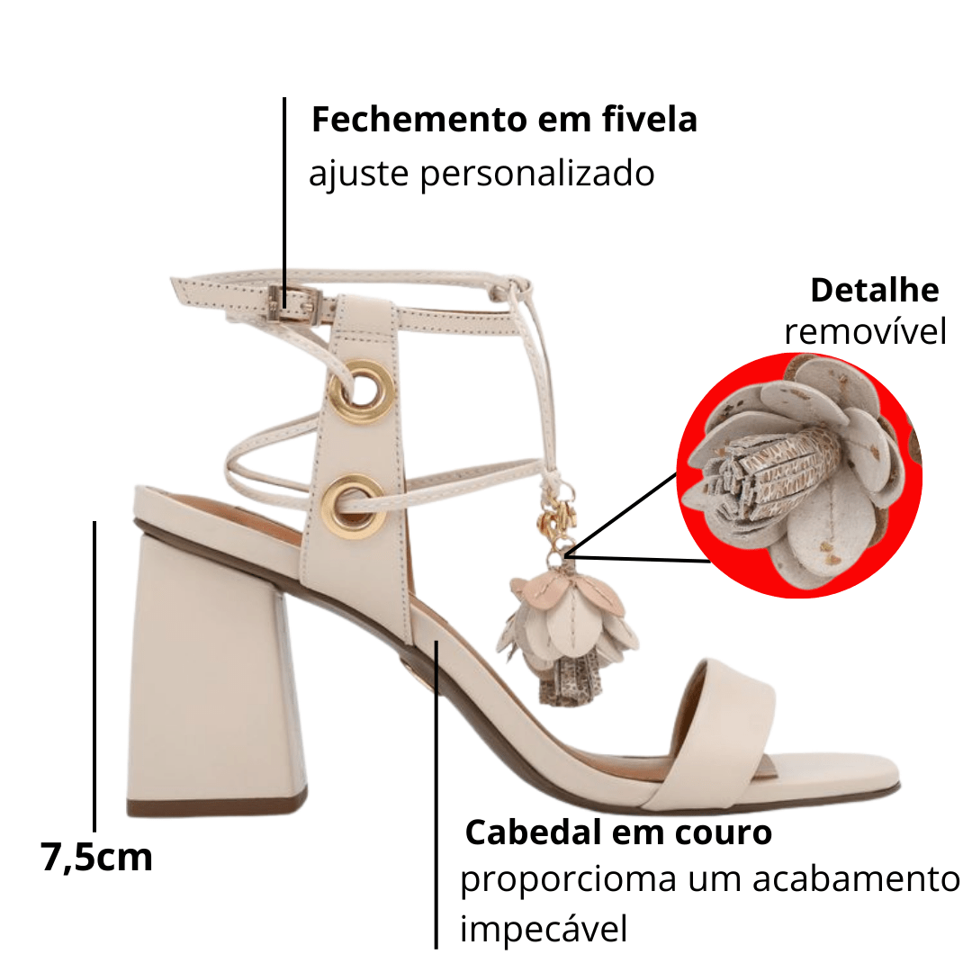 Sandália Jorge Bischoff Feminina Off White Cordas Couro Branco 2