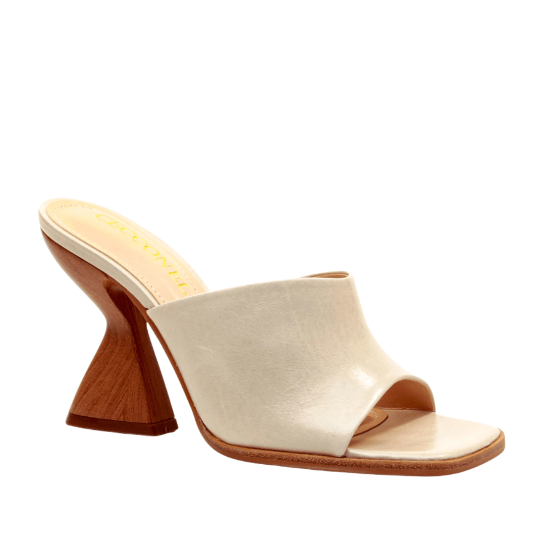 Tamanco Cecconello Feminino Off White Salto Allto Couro Branco 3
