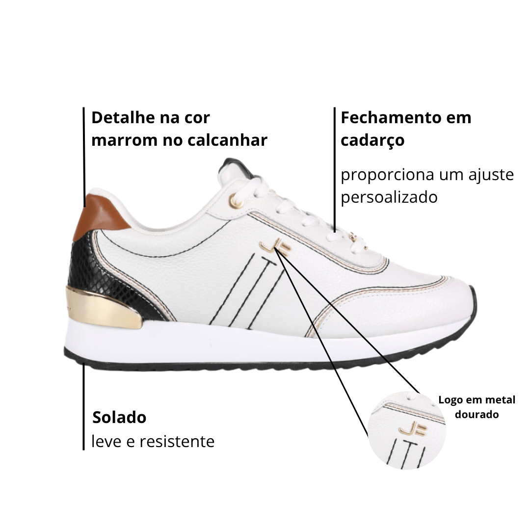 Tênis Jorge Bischoff Feminino Floter Fresh Branco Couro Branco 2
