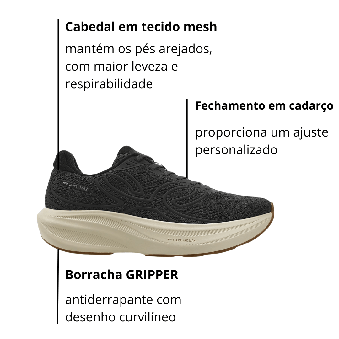 Tênis Olympikus Masculino Corre Max Mescla Chumbo Preto 2