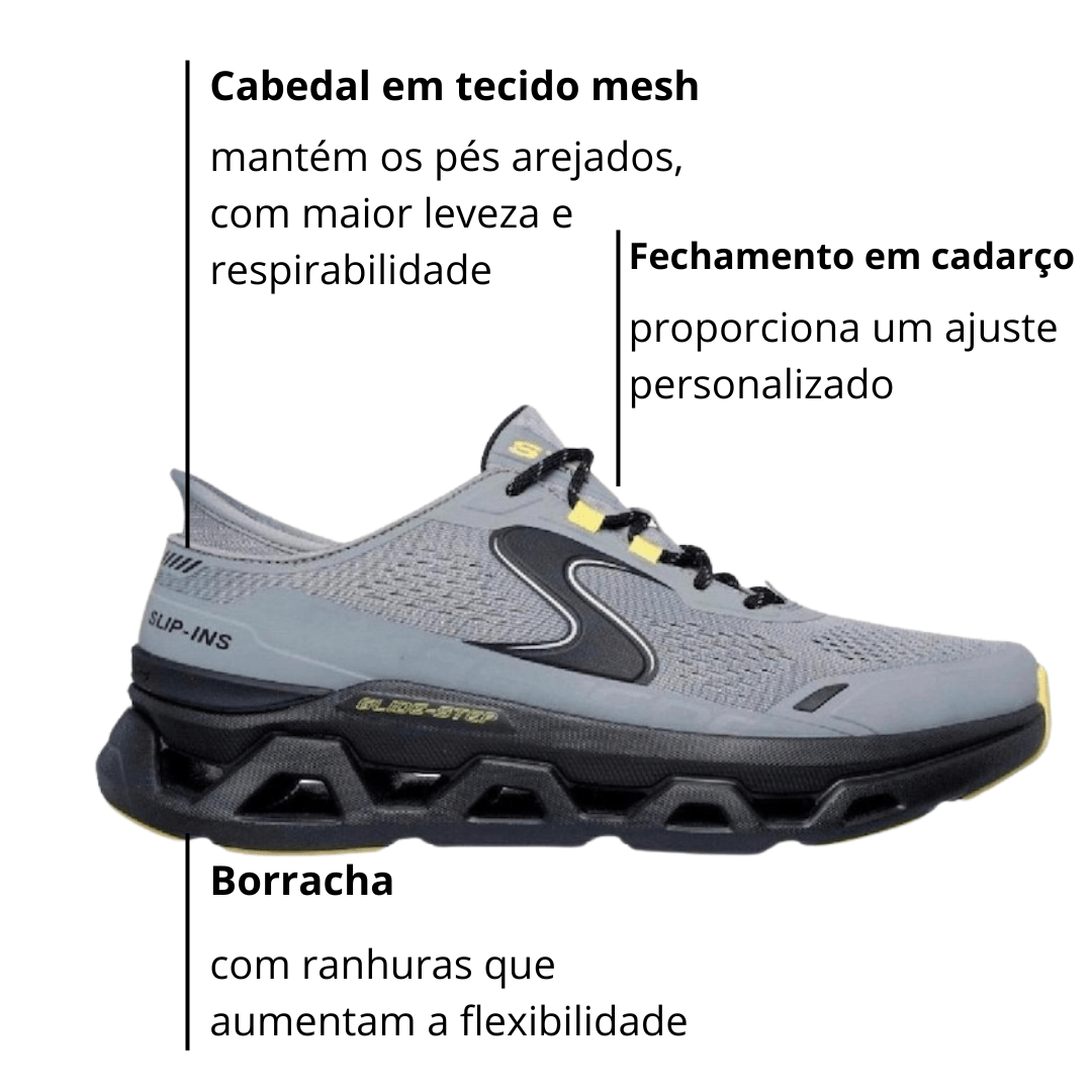 Tênis Skechers Masculino Glide Step Altus Cinza Preto Cinza 2
