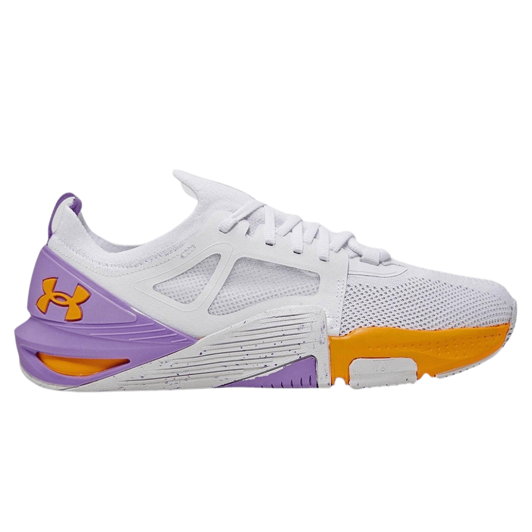 Tênis Under Armour Unissex UA Tribase Cross 2 Branco Lilás Laranja