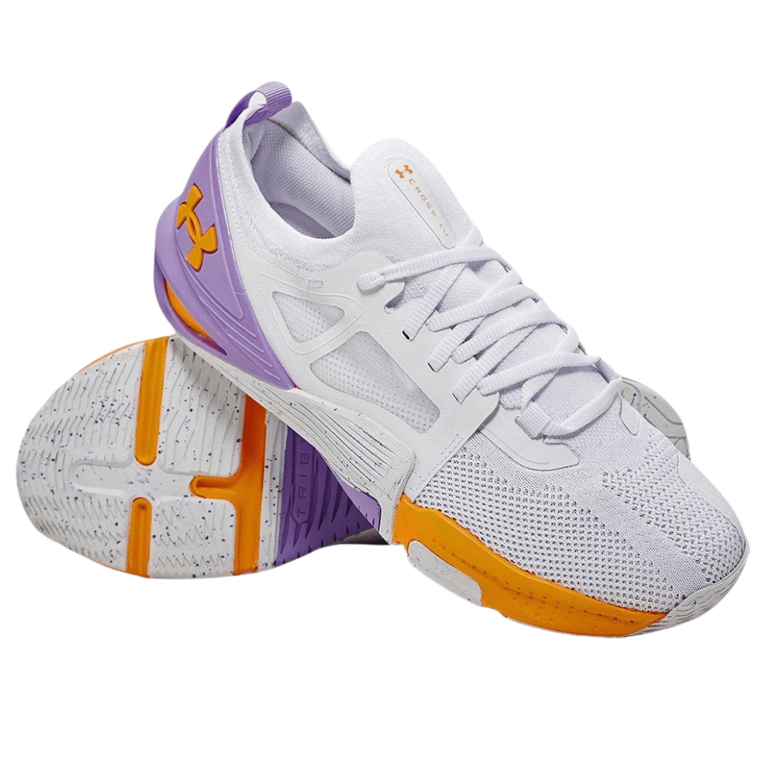 Tênis Under Armour Unissex UA Tribase Cross 2 Branco Lilás Laranja Branco 2
