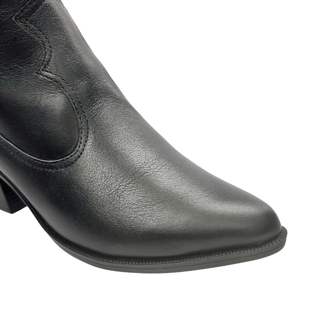 Bota Berti Maria Feminina 2 Em Um Preta  Couro Preto 3