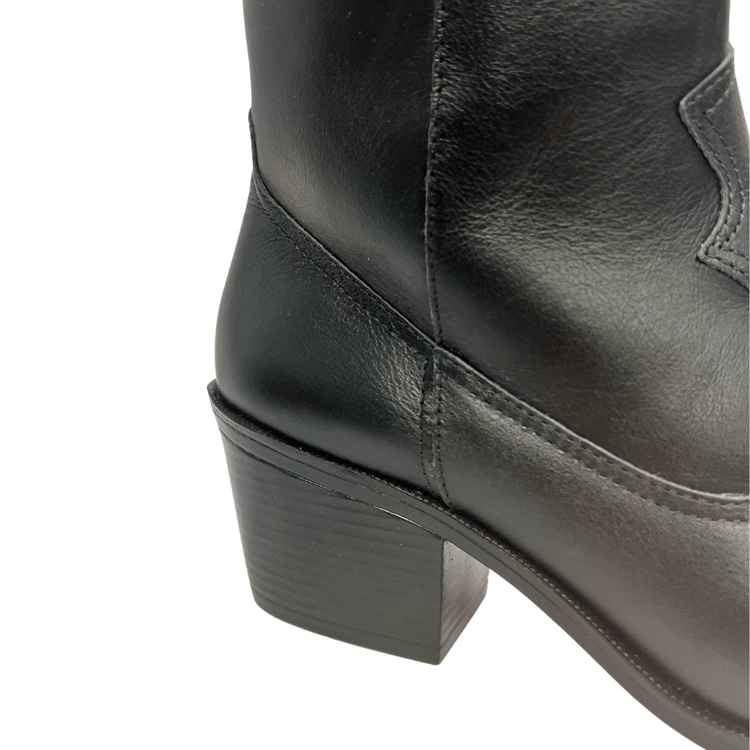 Bota Berti Maria Feminina 2 Em Um Preta  Couro Preto 4